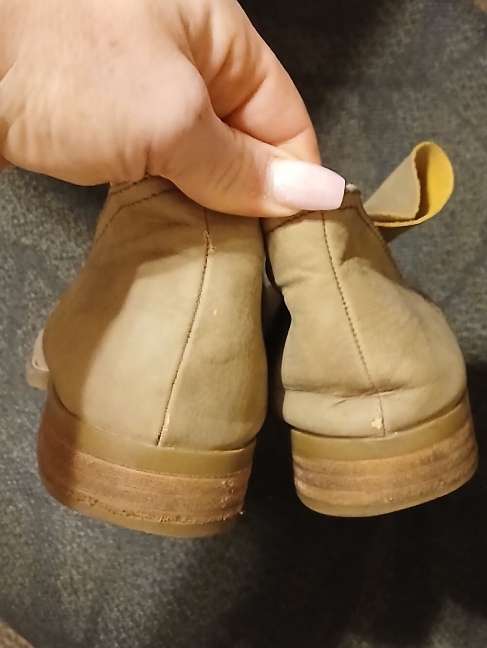 Beige Suede Slip-On Ankle Shoes - Picture 4 of 8